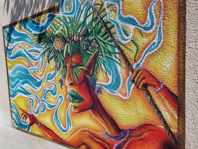 Figure with a Palm Crown — Street art in Clermont-Ferrand