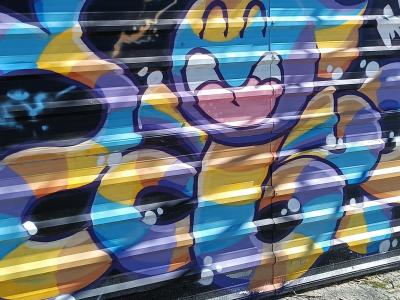 Blue and Purple Bubble Wildstyle — Street art in Madrid