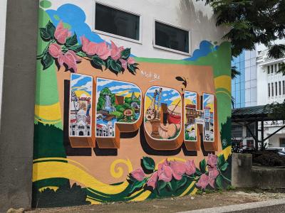 IPOH lettering mural with landmarks — Street art in Ipoh