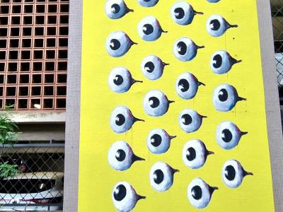 Yeux jaunes — Street art de Jean-Marc Rochette à Grenoble