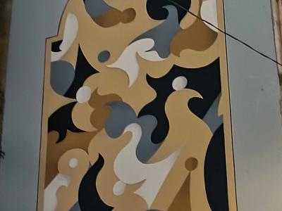 Formes abstraites organiques — Street art de Hazul à Porto