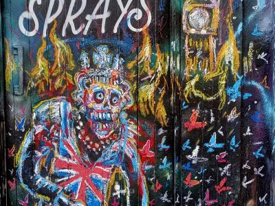 Roi squelette flamboyant — Street art à London