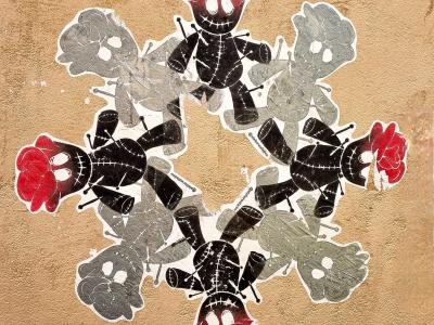 Voodoo Doll Mandala — Street art in Clermont-Ferrand