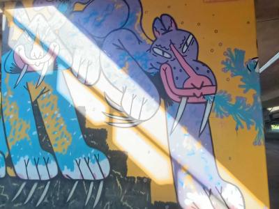 Mauve Crawling Creature by Kacpra — Street art in Rīga