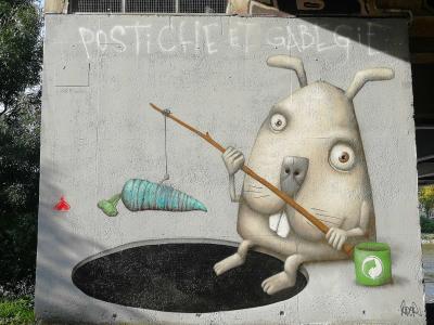 Chien pêcheur par Ador — Street art de Ador à Nantes