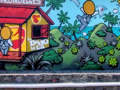 Swallows Tropical House — Street art by Jace in Saint-Denis