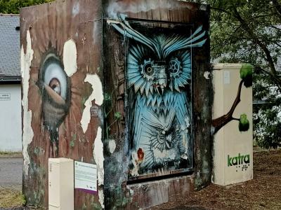 Hibou stylisé — Street art à Orvault