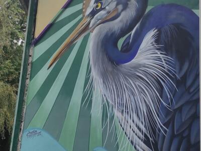 Le héron d'Ezor — Street art de Ezor à Pons