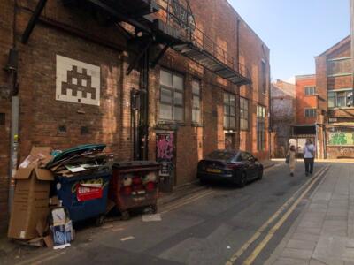 MAN_47, Space Invader on 12 Faraday Street — Street art by Invader in Manchester