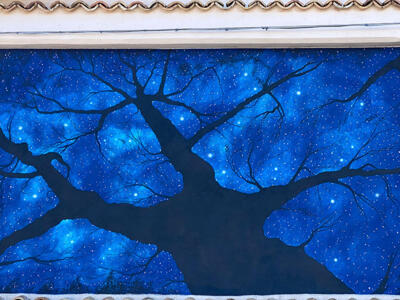 Cosmic Tree — Street art by Alberto Cicerone in Aielli