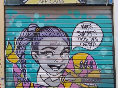 Guitariste aux tresses violettes, Noailles — Street art à Marseille