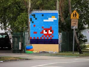 MIA_73, Space Invader on 299 Northeast 38th Street — Street art by Invader in Miami