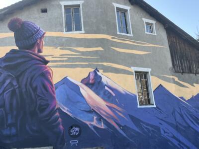 Where the Gaze Begins — Street art by GRAFFMATT in Flumet