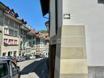 BRN_05, Space Invader on Nydeggstalden 9 — Street art by Invader in Bern