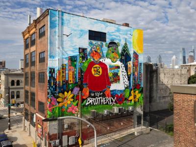 Brotherly Love — Street art by King Saladeen in Philadelphia