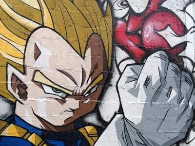 Vegeta Super Saiyan de Dragon Ball Z — Street art à Reims