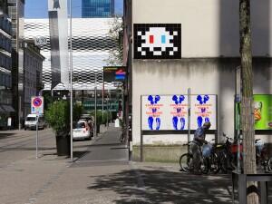 BSL_01, Space Invader on 46 Clarastrasse — Street art by Invader in Basel