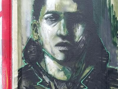 Dark Green Portrait by Godelu — Street art by Godelu in Nantes