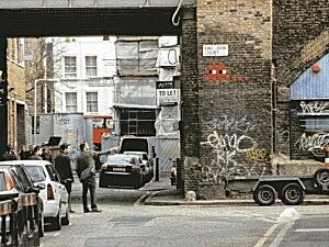LDN_74, Space Invader on New Inn Yard — Street art by Invader in London