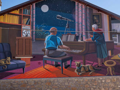 Time in the Distance — Street art by Franco Fasoli in Aielli Stazione