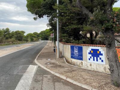 CAZ_32, Space Invader on 1059 Route de Giens — Street art by Invader in Hyères