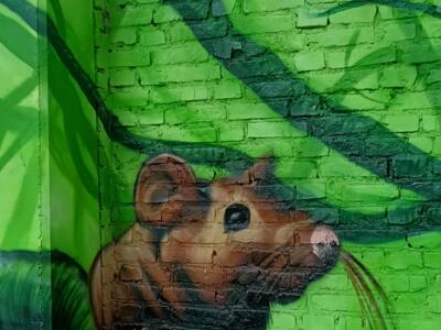 Mouse on a green leaf — Street art by Colorrevolution e.V. in Köln