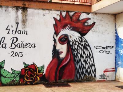 Mujer gallo — Street art de Artes à La Bañeza