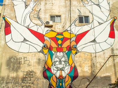 Le Cerf géométrique — Street art de Suhaib Attar à Amman