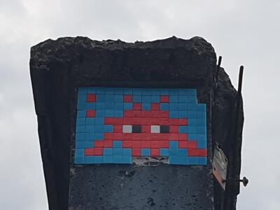 LJU_10, Space Invader on Metelkova ulica 4 — Street art by Invader in Ljubljana