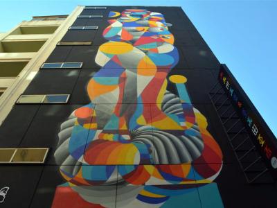 La Danse de Vénus et du Marin — Street art de Okuda San Miguel à Málaga