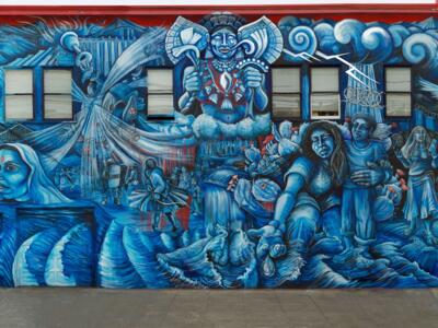 La Llorona's Sacred Waters — Street art by Juana Alicia in San Francisco