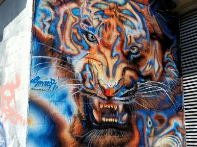 Tiger with Blue Flames by Snyder — Street art by SNYDER in Berlin