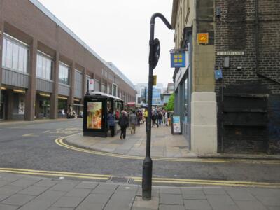 NCL_08, Space Invader on Eldon Lane — Street art by Invader in Newcastle upon Tyne