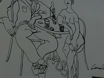 Seated at the Café Table by Camilo — Street art by Camilo in Lisboa