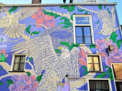 Samenwerken, Three Birds at the Nest — Street art by Marloes de Kiewit in Deventer