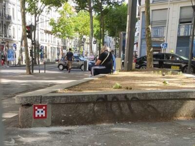 LY_40, Space Invader on Place de l’Émir Abd el-Kader — Street art by Invader in Lyon