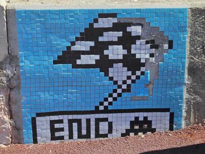 CAZ_15, Space Invader de Promenade de la Reine Astrid — Street art de Invader à Menton