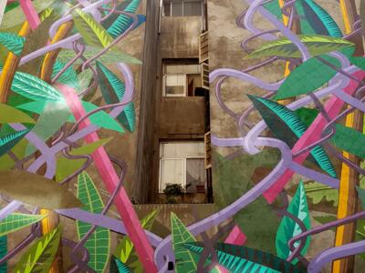 Jungle and Chain-Link Fence — Street art by Cekis in Santiago