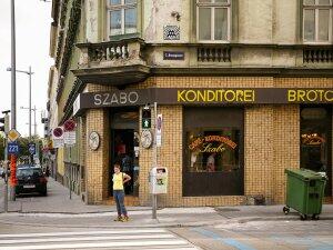 WN_34, Space Invader on Burggasse — Street art by Invader in Wien