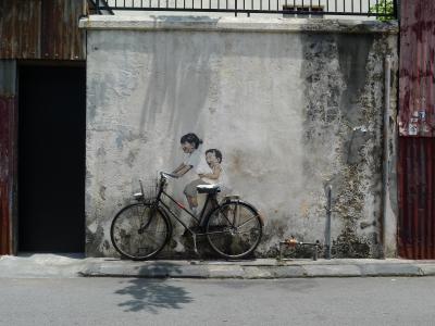 Children on a Bicycle — Street art by Ernest Zacharevic in George Town