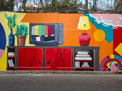 Colour Corridor — Street art by Sayan Mukherjee in Kolkata
