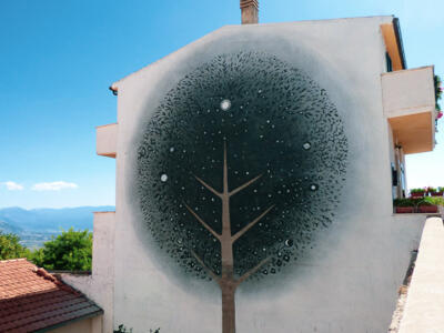 Solar Tree — Street art by Sam3 in Aielli