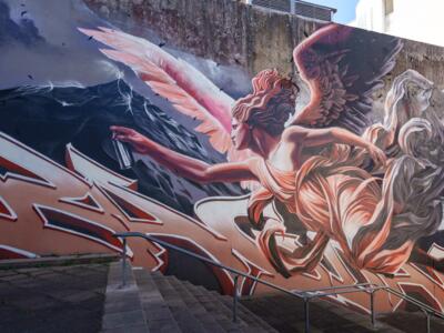 Artkor Bagdad's Winged Angel — Street art by Artkor Bagdad in Saint-Brieuc