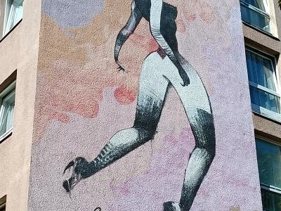 Danseuse bondissante de Fafi — Street art de Fafi à Berlin