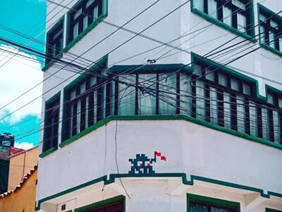 POTI_25, Space Invader on Calle Aluralde — Street art by Invader in Potosí
