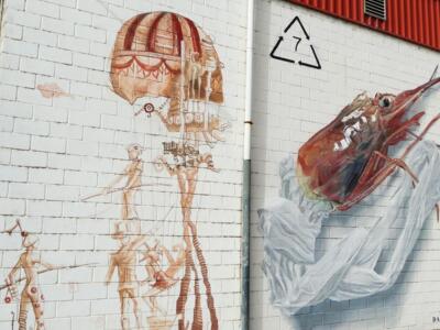 Gambástica — Street art de Dadospuntocero à La Bañeza