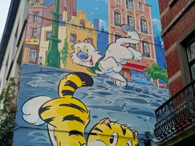 Billy the Cat par Colman et Desberg — Street art de Stéphane Colman, Stephen Desberg à Bruxelles