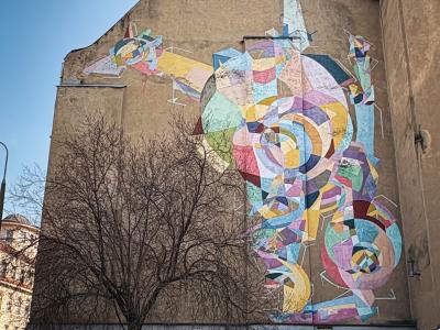 Abstraction géométrique colorée — Street art de Kenor à Poznań
