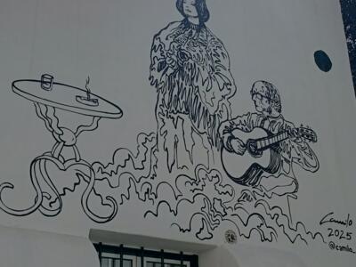 Fadiste et guitariste, par Camilo — Street art de Camilo à Lisboa