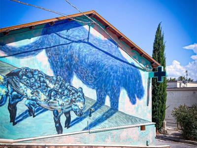 Lights from the Abyss — Street art by Bastardilla in Aielli Stazione